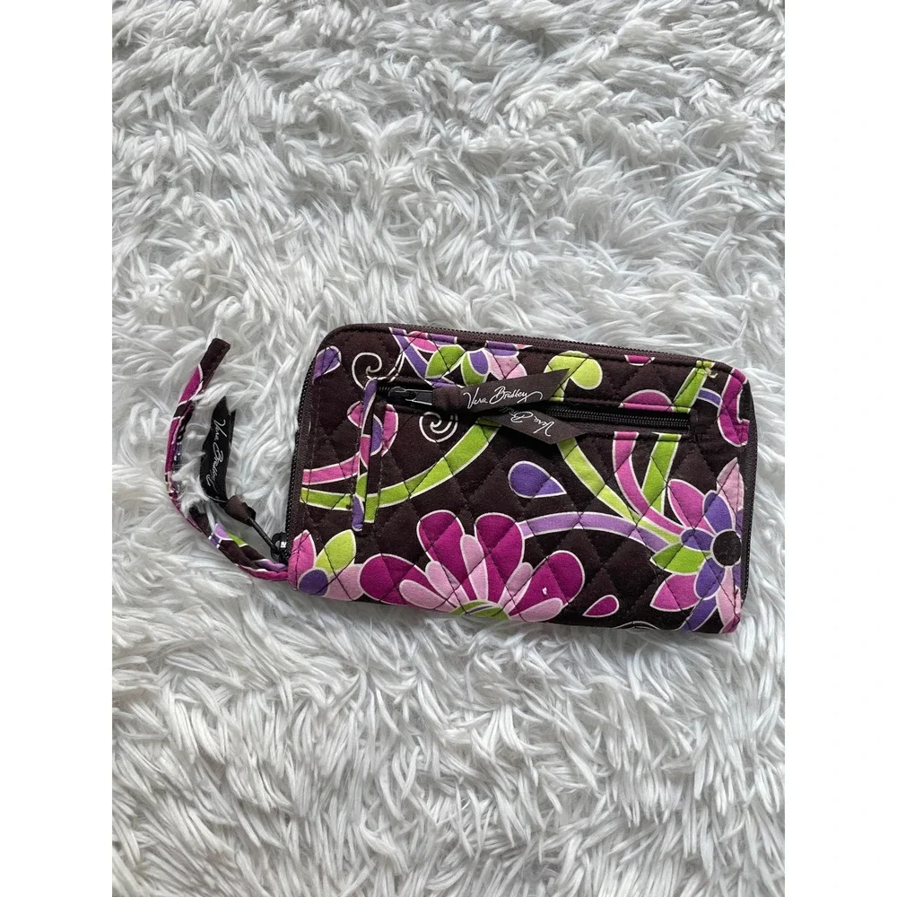 Vera Bradley RETIRED PURPLE PUNCH Quilted Tote Bag and Matching Wallet Set